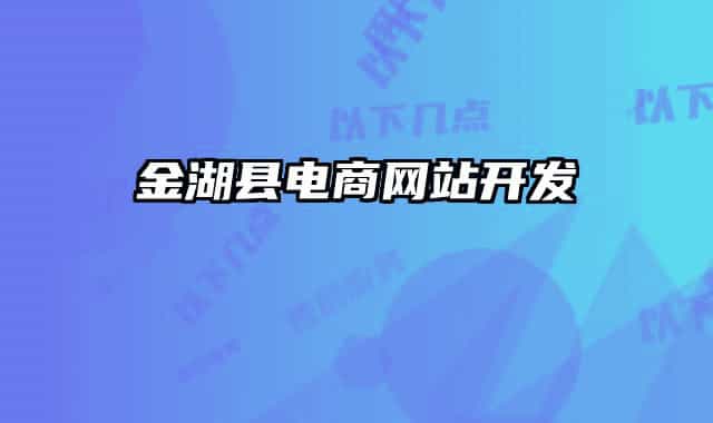 金湖县电商网站开发