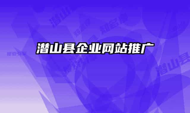 潜山县企业网站推广
