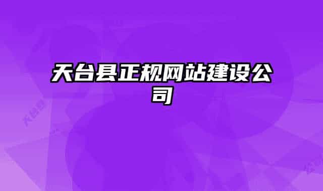 天台县正规网站建设公司