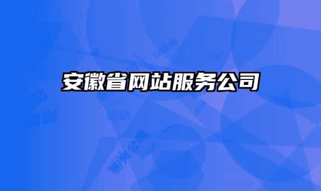 安徽省网站服务公司