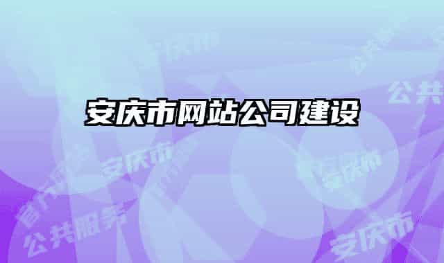安庆市网站公司建设