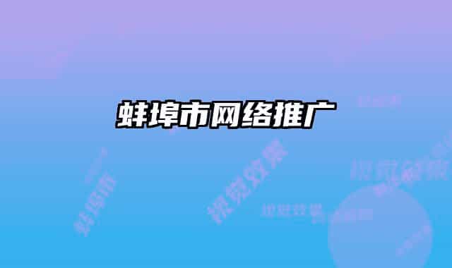 蚌埠市网络推广