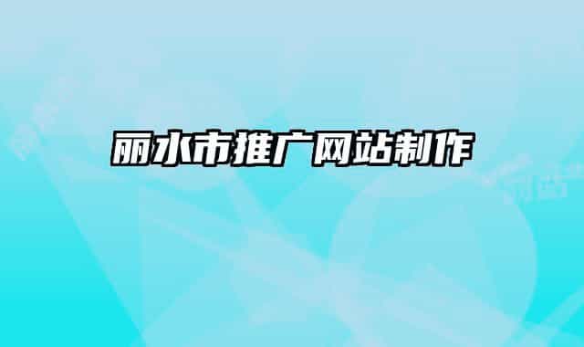 丽水市推广网站制作