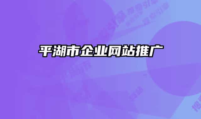 平湖市企业网站推广