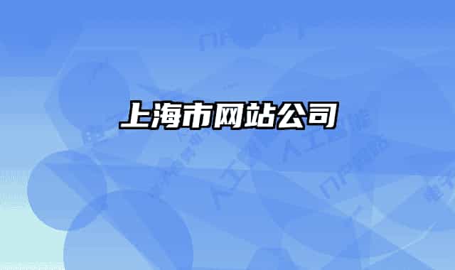 上海市网站公司