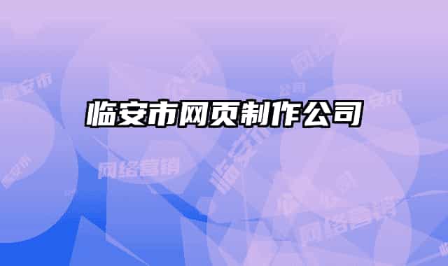 临安市网页制作公司