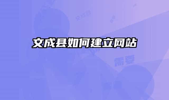 文成县如何建立网站