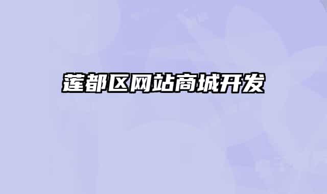 莲都区网站商城开发