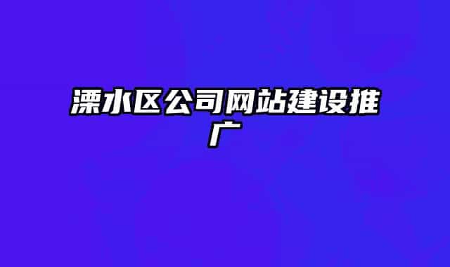 溧水区公司网站建设推广