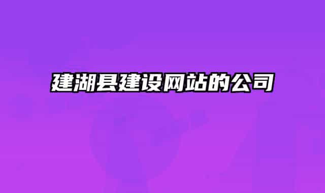 建湖县建设网站的公司