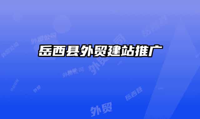 岳西县外贸建站推广