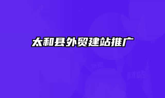 太和县外贸建站推广