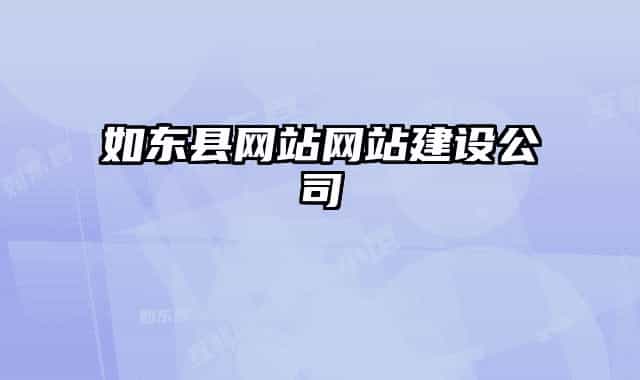 如东县网站网站建设公司