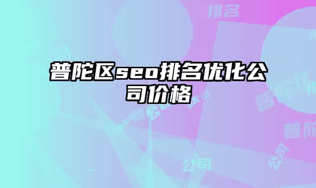 普陀区seo排名优化公司价格
