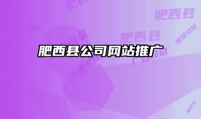 肥西县公司网站推广