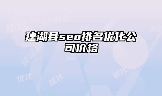 建湖县seo排名优化公司价格