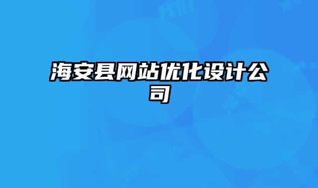 海安县网站优化设计公司