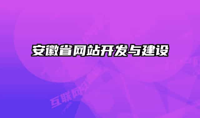 安徽省网站开发与建设