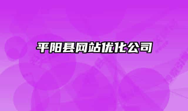 平阳县网站优化公司