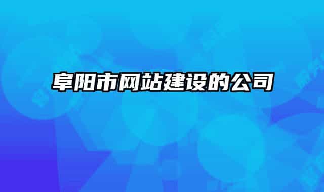 阜阳市网站建设的公司