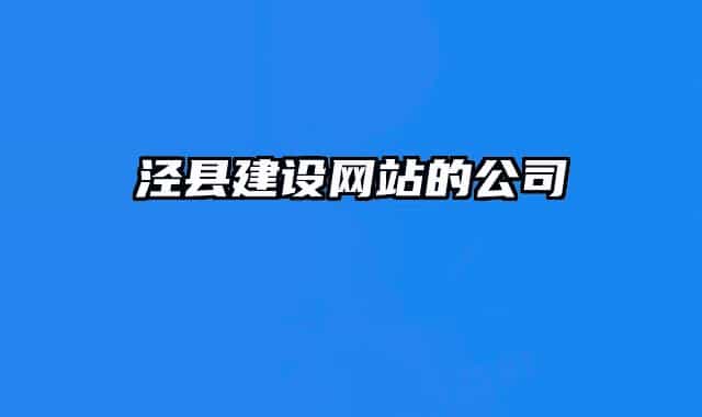 泾县建设网站的公司