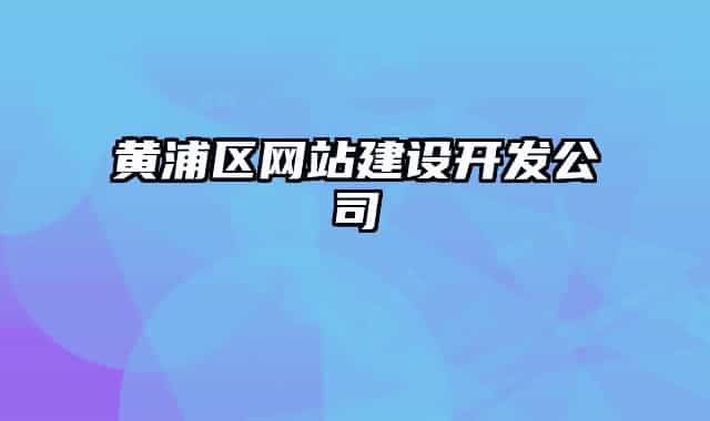 黄浦区网站建设开发公司