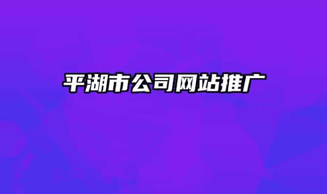 平湖市公司网站推广