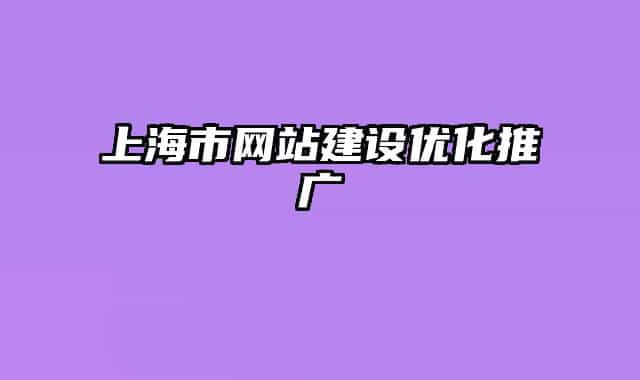 上海市网站建设优化推广