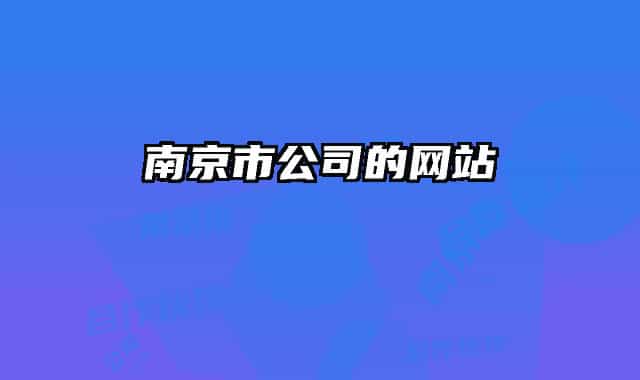 南京市公司的网站