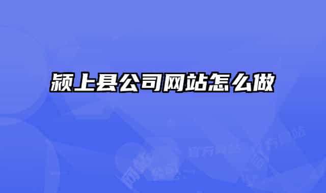 颍上县公司网站怎么做