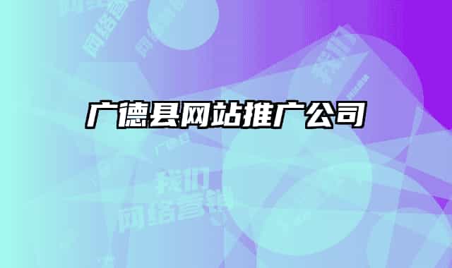 广德县网站推广公司