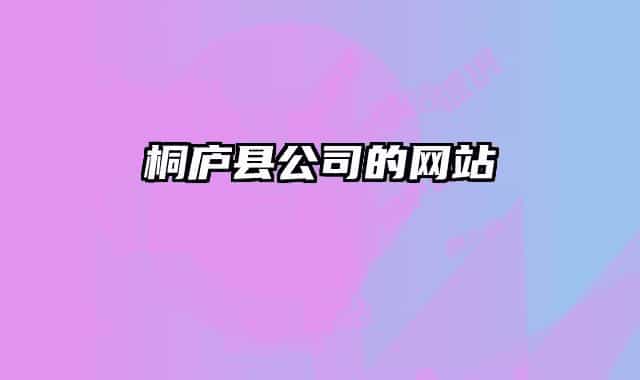 桐庐县公司的网站