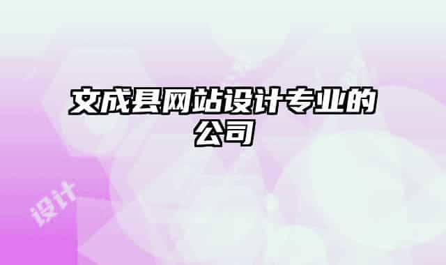 文成县网站设计专业的公司