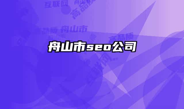 舟山市seo公司