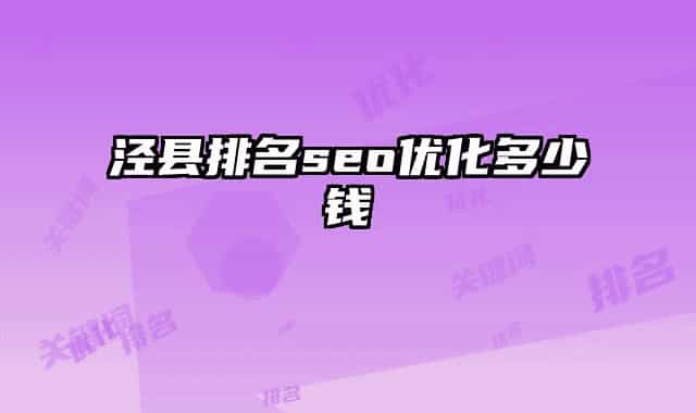 泾县排名seo优化多少钱