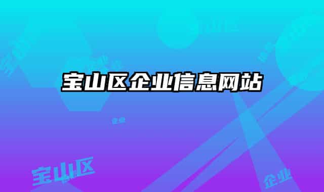 宝山区企业信息网站