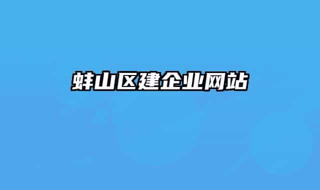 蚌山区建企业网站