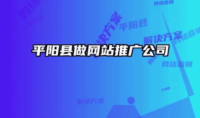 平阳县做网站推广公司