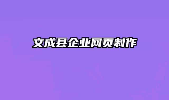 文成县企业网页制作