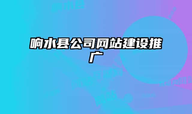 响水县公司网站建设推广