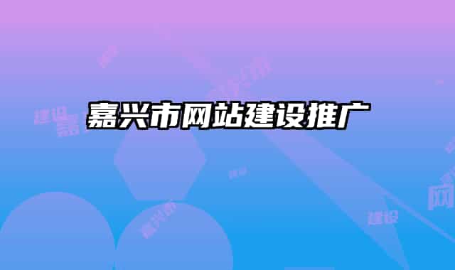 嘉兴市网站建设推广