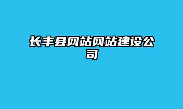 长丰县网站网站建设公司