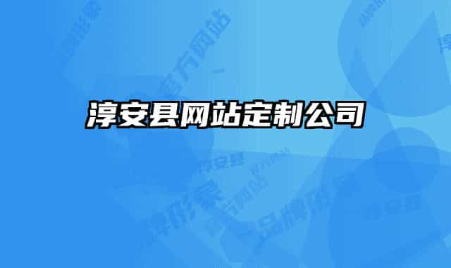 淳安县网站定制公司