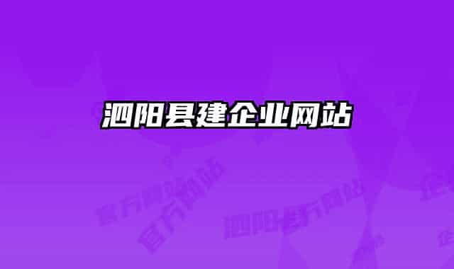 泗阳县建企业网站