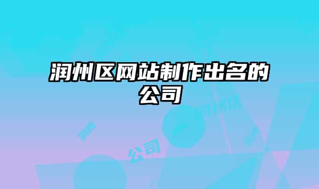 润州区网站制作出名的公司