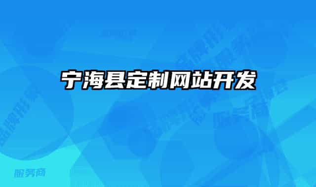 宁海县定制网站开发