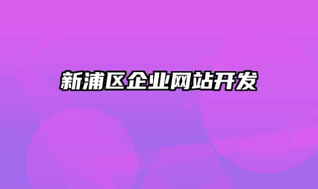 新浦区企业网站开发