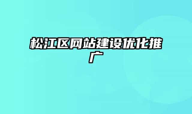 松江区网站建设优化推广