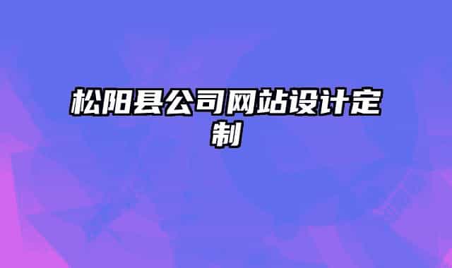 松阳县公司网站设计定制
