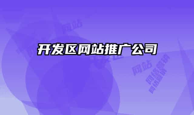 开发区网站推广公司